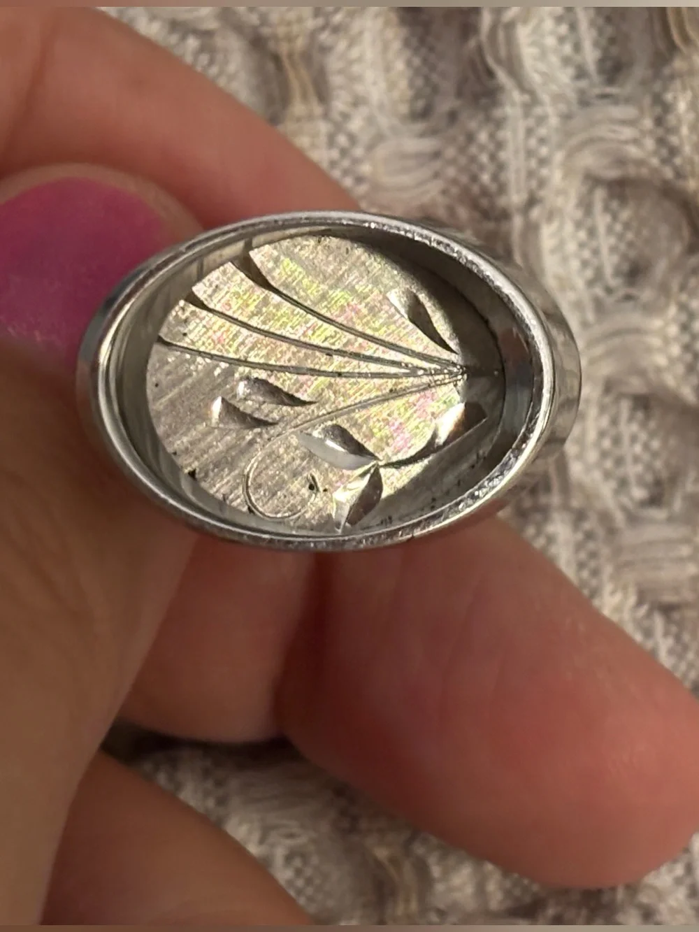 Men's Sterling Silver Cufflinks with Etched Design